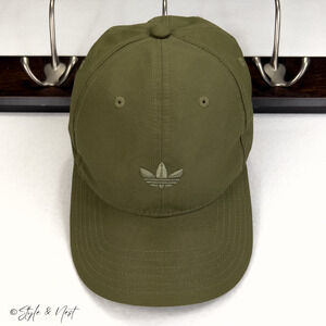 Adidas Originals Olive Cargo Trefoil Baseball Cap Embroidered